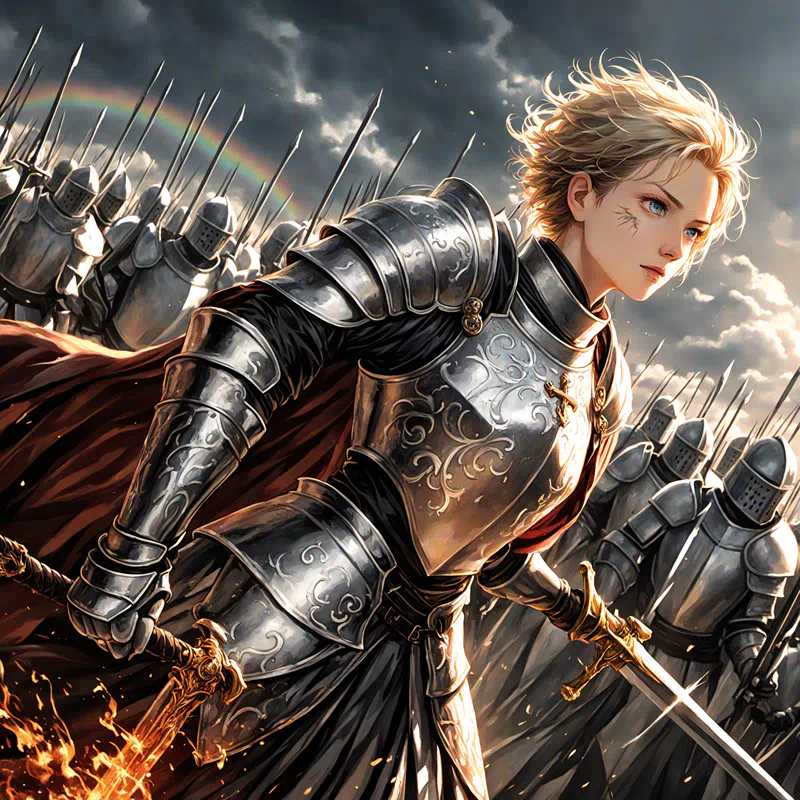 Anime illustration of a female knight in sheet metal armor 3031.png (1600×1600)