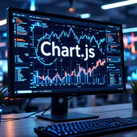 Computer screen with the word chart.js
